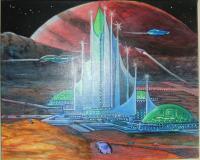 Star Port - Acrylic On Canvas Paintings - By Marc Lambert, Sci-Fi Painting Artist