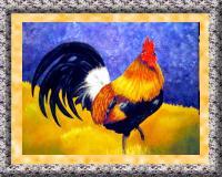 Rooster - Acrylic Paintings - By Jeff Wilder, Nature Painting Artist