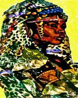 Afro Yoruba Princess By Liz Loz - Mixed Mixed Media - By Aes Staple, Transitional Mixed Media Artist
