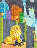 Vegas 3 - Oil Pastel And Watercolor Mixed Media - By Angela Nhu, Whimsical Mixed Media Artist