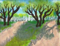 Landscape - Shaded Paths - Tempera
