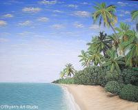 Tropical Haven - Acrylics Paintings - By Mark Obryan, Realism Painting Artist