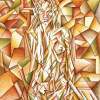 Neo-Cubist Nude - Acrylics Paintings - By Mark Obryan, Neo-Cubist Painting Artist