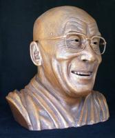 Ceramic Bust Sculpture Of H H The Dalai Lama - Ceramic Sculptures - By Mark Obryan, Realism Sculpture Artist