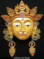 Tibetan Bodhisattva Mask - Artists Sculpting Medium Other - By Mark Obryan, Regional Stylized Other Artist