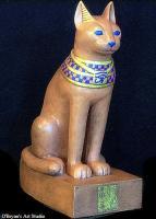 Ancient Egyptian Cat Goddess Bast - Ceramic Sculptures - By Mark Obryan, Stylized Realism Sculpture Artist