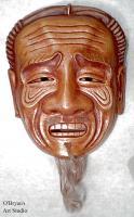 Japanese Old Man Noh Mask - Artists Sculpting Medium Other - By Mark Obryan, Regional Stylized Other Artist