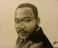 Martin Luther King Jr - Graphite Drawings - By Marquita Rochelle, Realism Drawing Artist