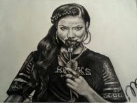 Jhene Aiko - Graphite Drawings - By Marquita Rochelle, Realism Drawing Artist
