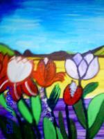 Desert Flower - Acrylic Painting Paintings - By Tonya Atkins, Abstract Painting Artist