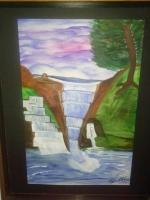 Falls - Acrylic Painting Paintings - By Tonya Atkins, Landscape Painting Artist