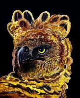 Crowned Eagle - Ink On Claybord Drawings - By C L Farnsworth, Realism Drawing Artist