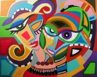 Mona En Africa - Acrylic On Canvas Paintings - By Magdalena Giesek, Abstract Painting Artist
