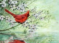 Reflection - Watercolor Paintings - By Michael Scherer, Wildlife Painting Artist