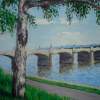 Bridge - Oil On Canvas Panel Paintings - By Marina Lavrova, Impressionism Painting Artist