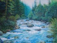 Oil Paintings - Yellow River - Oil On Canvas