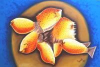 Gold N  Fish - Oil On Canvas Paintings - By Ragunath Venkatraman, Realism Painting Artist