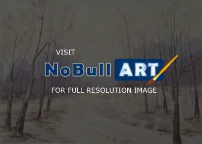 Watercolor Paintings - Winter Landscape 16 - Watercolor