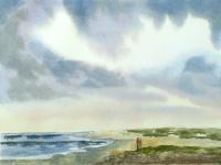 Watercolor Paintings - Walking Along The Coastline - Watercolor