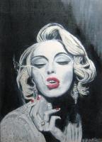 A Passionate Smoke - Oil Paintings - By M Mikassio, Pop Art Painting Artist