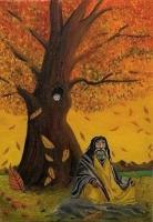 Guru During Autumn - Oil Paintings - By M Mikassio, Nature Painting Artist