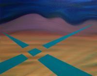 Crossroads Above A Landscape - Oilacrylic Paintings - By Aaron Ulrich, Expressionism Painting Artist