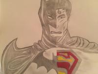 Batman Vs Superman - Pencil Drawings - By Charles Wallace, Sketch Drawing Artist