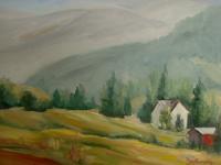 Canyon Farm - Oil Paintings - By Glenda Roark, Soft Brush Strokes Painting Artist