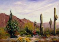 White Tank Mountains - Oil Paintings - By Glenda Roark, Soft Brush Strokes Painting Artist