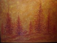 Copper Treeselk - Acrylic Paintings - By Glenda Roark, Impressionistic Painting Artist