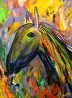 Carnival Horse - Acrylic Paintings - By Glenda Roark, Abstract Painting Artist