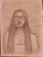 In His Glasses - Graphite Drawings - By Corrine Parry, Realism Drawing Artist