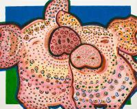 Pigs In Love - Acrylics Paintings - By Judy Katon Heim, Interpretive Painting Artist