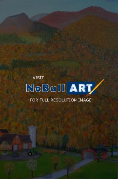 Farm Landscapes - Autumn Mountains - Oil On Canvas