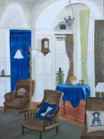 Interiors And Exteriors - Interior With Chairs - Oil On Canvas