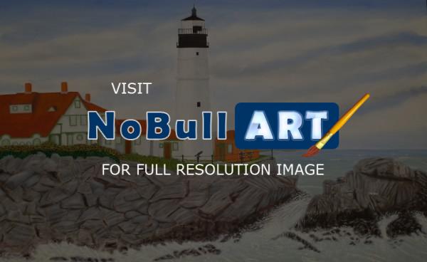 Seascapes - Portland Lighthouse - Oil On Canvas
