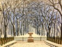 Central Park Winter - Oil On Canvas Paintings - By Leslie Dannenberg, Realism Painting Artist