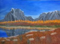Canyons Buttes  Mountains - Autumn In The Tetons - Oil On Canvas