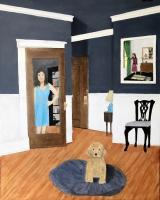With Womans Best Friend - Oil On Canvas Paintings - By Leslie Dannenberg, Realism Painting Artist