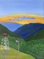 Canyons Buttes  Mountains - Looking For Trouble - Oil On Canvas