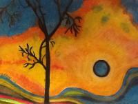 Blue Moon - Pastel And Color Pencil Drawings - By Connie Denoon, Add New Artwork Style Drawing Artist