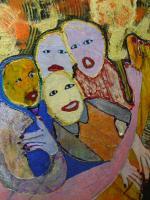 Good Friends - Oil And Plastic On Canvas Paintings - By Dahn Midora, Original Painting Artist
