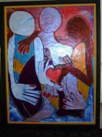 Giving You My Heart - Oil And Plastic On Canvas Paintings - By Dahn Midora, Original Painting Artist