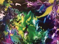 Darkness Falls - High Flow Paintings - By Whitney Duh, Abstract Painting Artist