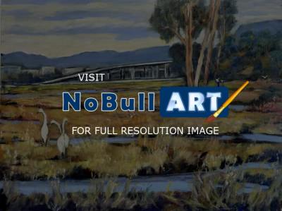 California Paintings - Marshes At Pt Isabel Looking Towards I-80 - Acrylic