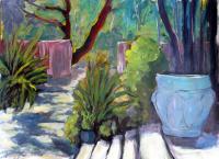 Blake Gardens At The University Of California At  Berkeley - Acrylic On Paper Paintings - By Juliet Mevi, Plein Air  Realism Painting Artist
