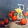 Tangerines On A Table - Oil Paintings - By Juliet Mevi, Realism Painting Artist