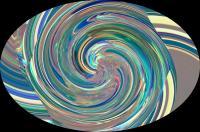Silver Peach Blue White Swirl - Digital Digital - By Sharon Whidden, Digital Digital Artist