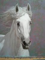 Horse Portrait 2 - Oil On Canvas Paintings - By Manuel Higueras, Hyperrealism Painting Artist