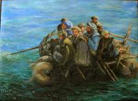 Afghani Boat - 40X53Cm Paintings - By Akram Ati, Oil Painting On Canvas Painting Artist